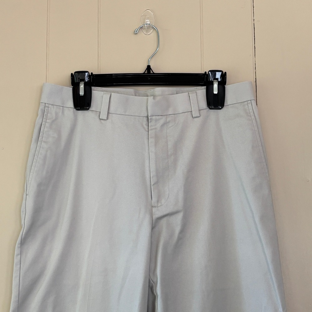 Savane Mens Chino Pants Light Tan Khaki Flat Front Cotton Blend 32x30